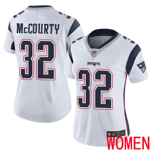 New England Patriots Football 32 Vapor Limited White Women Devin McCourty Road NFL Jersey